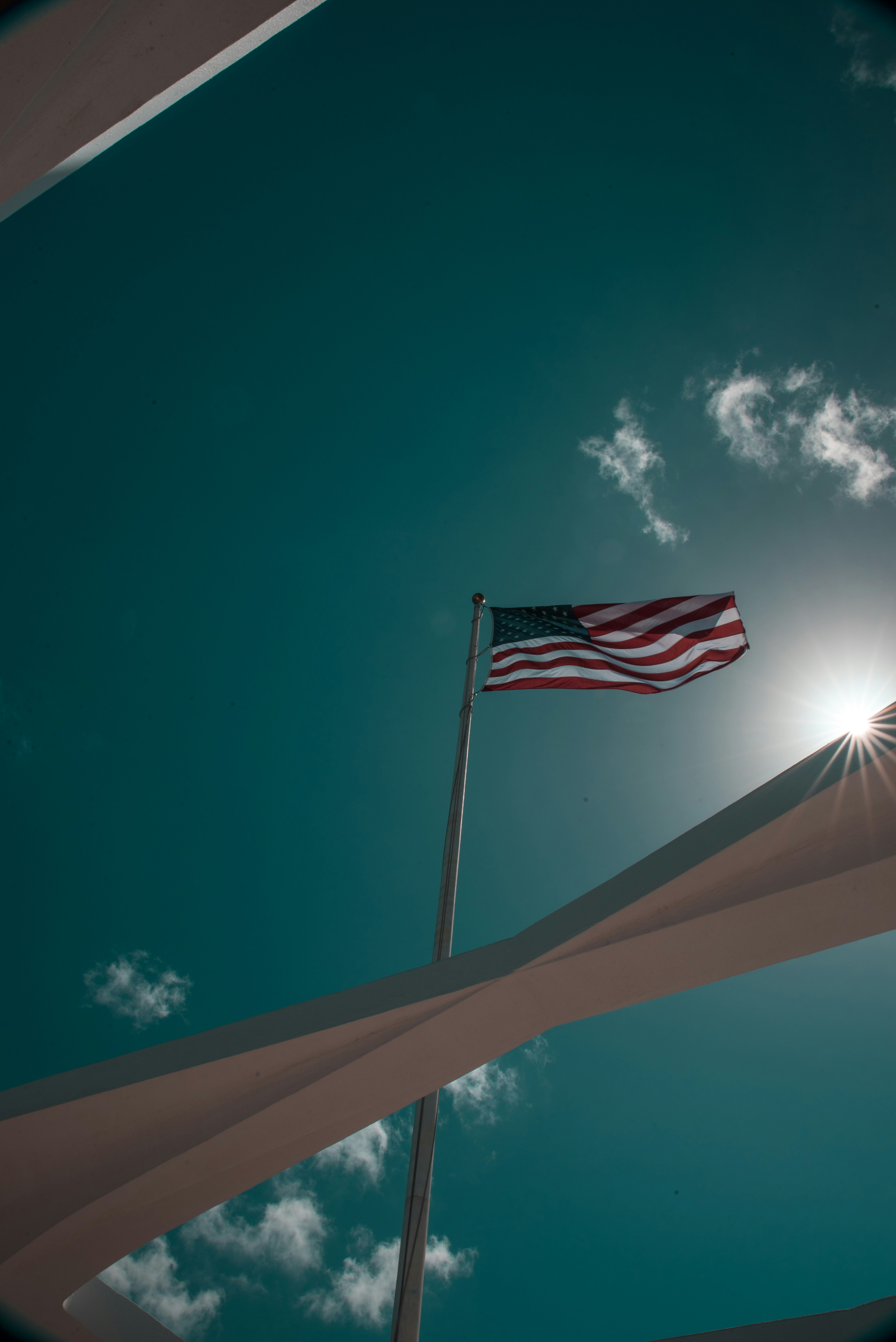 USA flag in flag pole